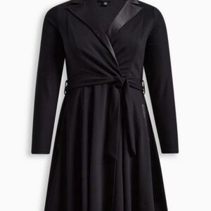 Torrid Black Tuxedo Skater Dress